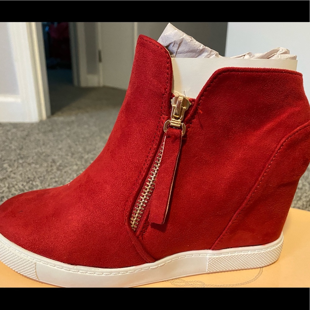 Red wedge sneaker size 9 New